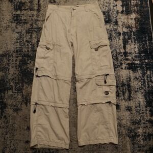 Vintage Y2k 90s Macgear Cargo Pants Baggy Cinch Wide Leg Raver Skater Size 32x30